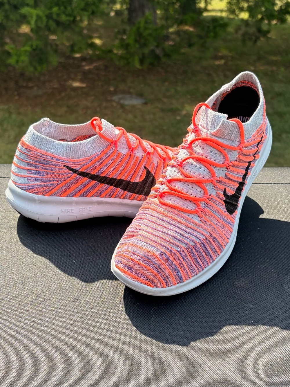 Nike Free RN Flyknit 2018 Crimson Pulse Multi-Color Running Shoes Women's 10